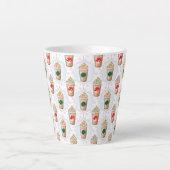 Kerstmis: Ogee Snowflake Patroon Latte Mok (Voorkant)