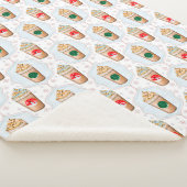 Kerstmis: Ogee Snowflake Patroon Sherpa Deken (3/4)