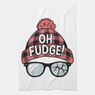 Kerstmis Oh Fudge Xmas Vakantie Grappige Feestdag Theedoek