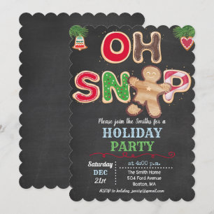 Kerstmis Oh Snap Gemberkoek Koekje Uitnodiging