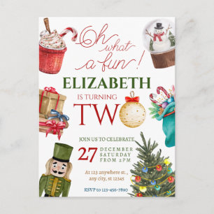 Kerstmis Oh Wat Leuk 2e Verjaardag Briefkaart