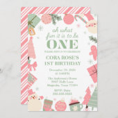 Kerstmis Oh wat leuk eerste verjaardag Kaart (Voorkant / Achterkant)