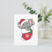 Kerstmis Olifant Sneeuw Winter Dieren Olifanten Feestdagenkaart (Staand voorkant)