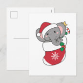 Kerstmis Olifant Sneeuw Winter Dieren Olifanten Feestdagenkaart (Voorkant / Achterkant)