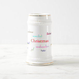 Kerstmis om de wereld in wit en goud bierpul