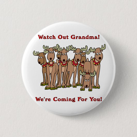 Kerstmis: Oma bekijken Ronde Button 5,7 Cm (Voorkant)