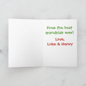 Kerstmis Oma en Opa Kleinkinderen Gepersonaliseerd Kaart (Binnen)