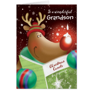 Kerstmis, oma. Snowdrop op Red Nose Deer