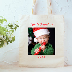 Kerstmis Oma Twee Foto Tote Bag
