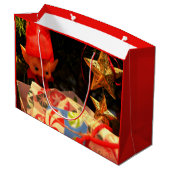 Kerstmis onder de kerstboom Gift Bag Groot Cadeauzakje (Achterkant Gekanteld)
