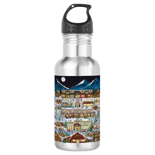 Kerstmis onder het Cascade-gebergte Waterfles (Voorkant)