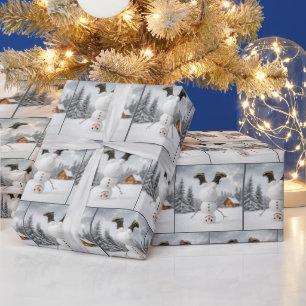 Kerstmis Ondersteboven Sneeuwman Cadeaupapier