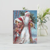 Kerstmis onderweg feestdagenkaart (Staand voorkant)