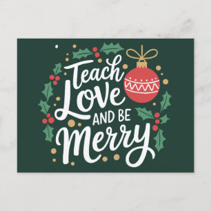 Kerstmis Onderwijs Liefde En Wees Vrolijk Xmas Ler Feestdagenkaart