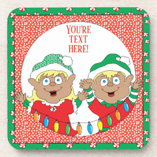 Kerstmis Onderzetters Elf van Kleur Fijne