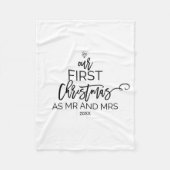 Kerstmis Onze eerste Kerstmis als Mr en Mrs. Fleece Deken (Voorkant)