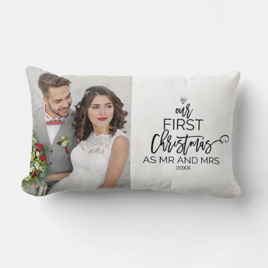 Kerstmis Onze eerste Kerstmis als Mr en Mrs. Kussen (Voorkant)