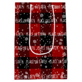 Kerstmis op AARDE-tekst in sneeuwvlokken Medium Cadeauzakje (Achterkant)