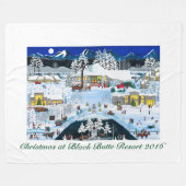 Kerstmis op Black Butte Resort Fleece Blanket (Voorkant (Horizontaal))