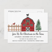 Kerstmis op Boerderij Rustic Holiday Party Invite Feestdagenkaart (Voorkant / Achterkant)