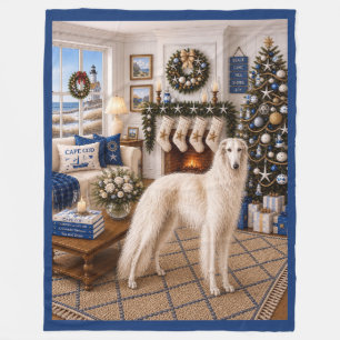 Kerstmis op Cape Cod ,Borzoi Fleece Deken