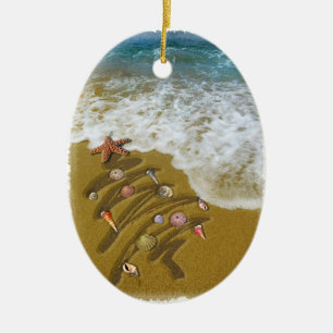 Kerstmis op de kust keramisch ornament