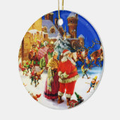 Kerstmis op de Noordpool Keramisch Ornament (Links)