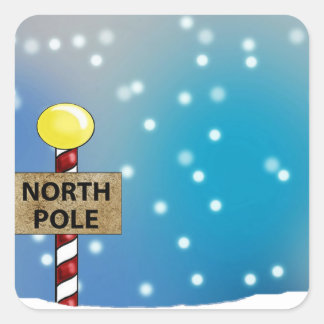Kerstmis op de Noordpool Vierkante Sticker