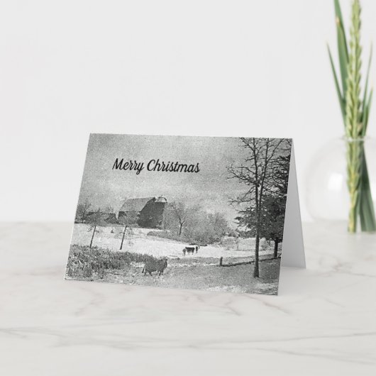 Kerstmis op de oude boerderij kaart (Voorkant)