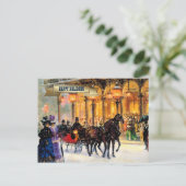 Kerstmis op de Parisiaanse Winterscène Feestdagenkaart (Staand voorkant)