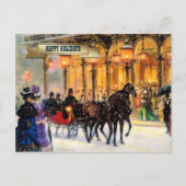 Kerstmis op de Parisiaanse Winterscène Feestdagenkaart (Voorkant)