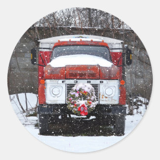 Kerstmis op de stickers van vrachtwagens