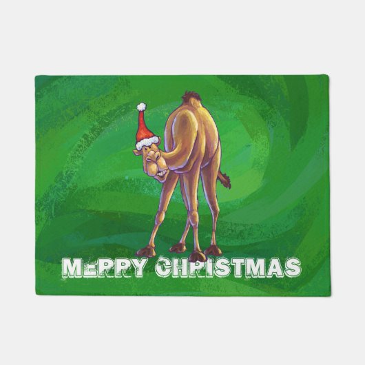 Kerstmis op groen deurmat (Voorkant)