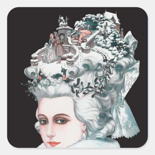 Kerstmis op haar geest  Mode Vierkante Sticker (Voorkant)
