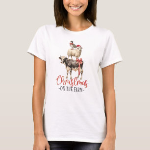 Kerstmis op het Boerderij Barnyard Animal T-shirt