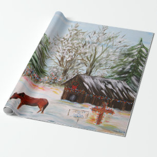 Kerstmis op het Boerderij Cadeaupapier