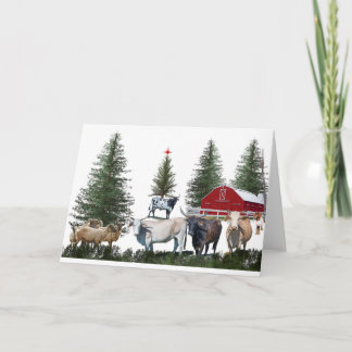 Kerstmis op het Boerderij Feestdagen Kaart