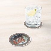 Kerstmis op het Boerderij Ronde Kartonnen Onderzetter (Insitu)