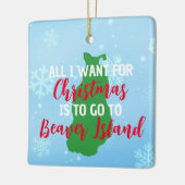 Kerstmis op het eiland Beaver Keramisch Ornament (Links)