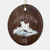 Kerstmis op het Ornament van het meer van keramiek (Links)