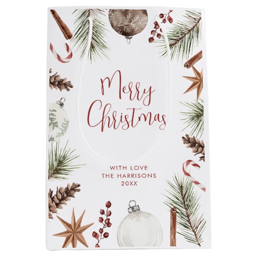 Kerstmis op het platteland medium cadeauzakje (Voorkant)