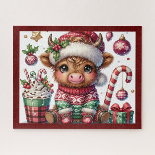 Kerstmis op het platteland Schotse Hoogland Koe Ji Legpuzzel
