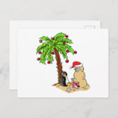 Kerstmis op het strand briefkaart (Voorkant / Achterkant)