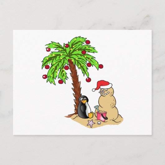 Kerstmis op het strand briefkaart (Voorkant)