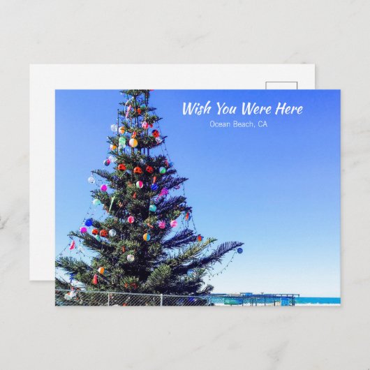 Kerstmis op het strand briefkaart (Voorkant / Achterkant)