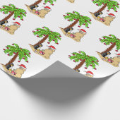 Kerstmis op het strand cadeaupapier (Hoek)