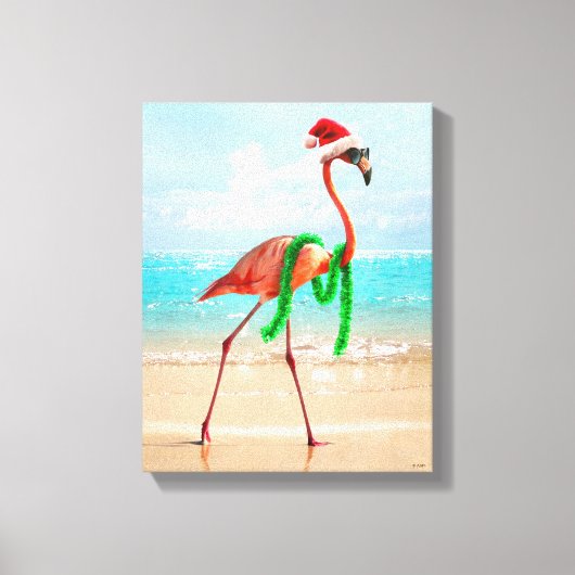Kerstmis op het strand canvas afdruk (Voorkant)