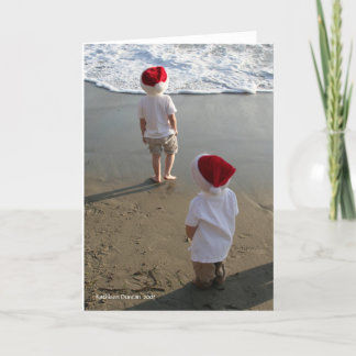 Kerstmis op het strand feestdagen kaart