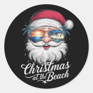 Kerstmis op het strand Hawaiaanse zomervakantie Ronde Sticker