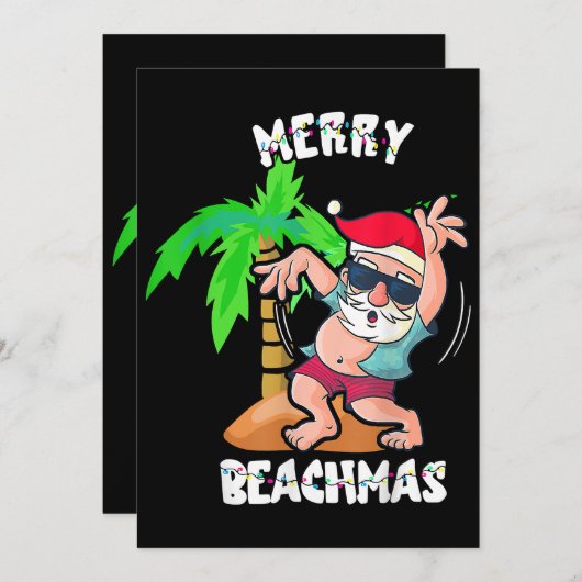 Kerstmis op het strand in juli leuke kerstman Xmas Kaart (Voorkant / Achterkant)